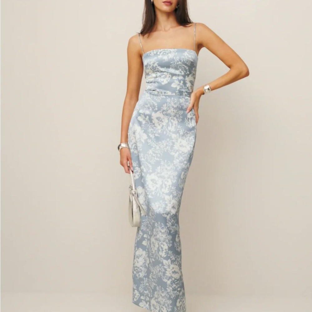 Frankie Floral Blue Dress- Idyllic - Picture 3 of 5